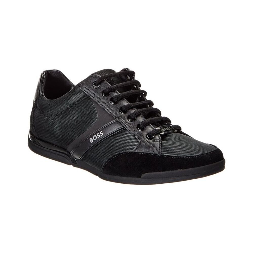 Hugo Boss Saturn Mesh & Leather Sneaker, Black